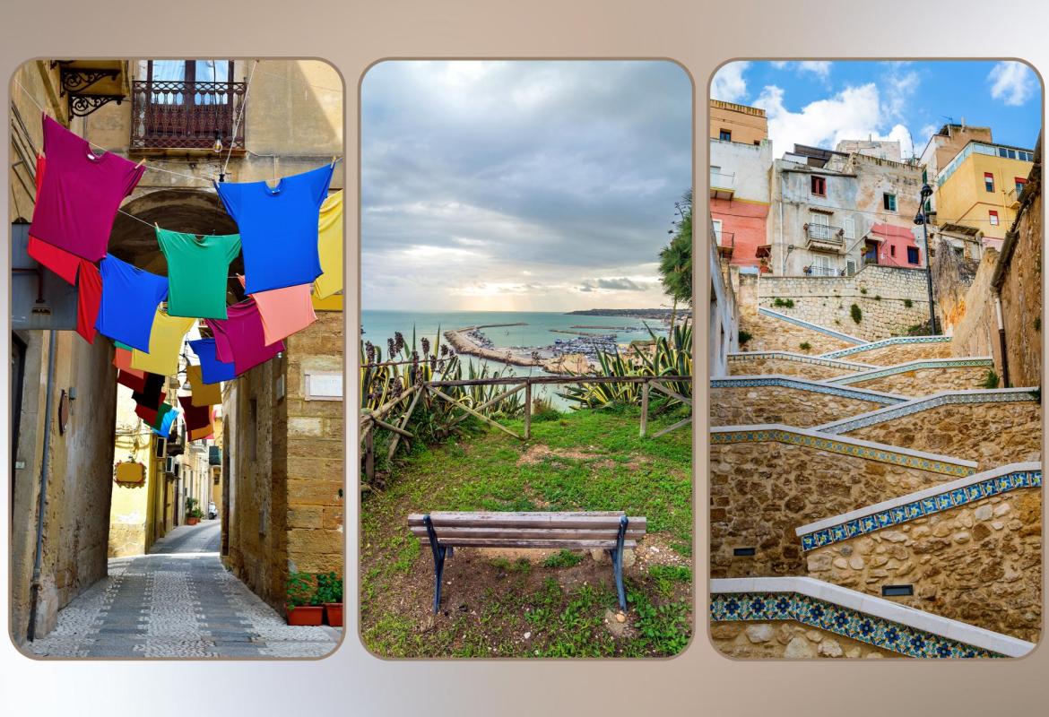scorci del centro di Sciacca tra ceramiche artistiche e tradizioni locali