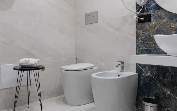 sanitari rialzati in bagno accessibile progettato per il massimo comfort